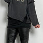 Boxy sweatshirt "Ciao Amore" - antraciet