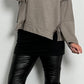 Boxy sweatshirt "Ciao Amore" - taupe