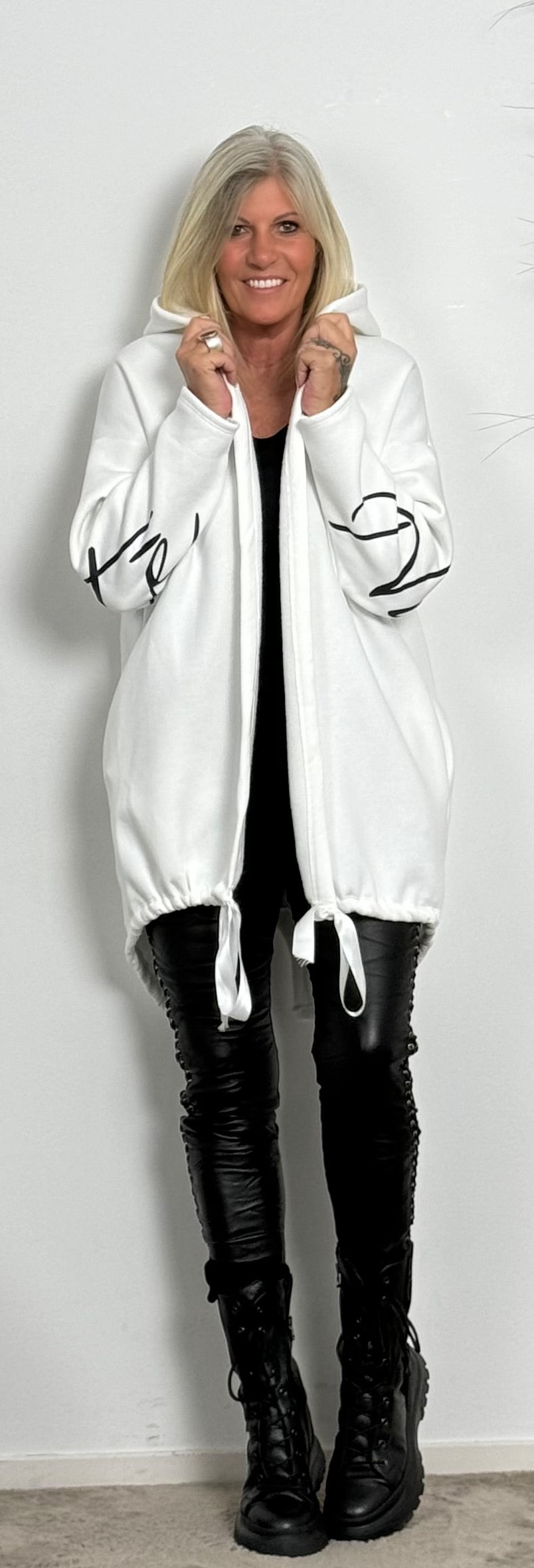 Sweatshirt jacket "Namasté" - white