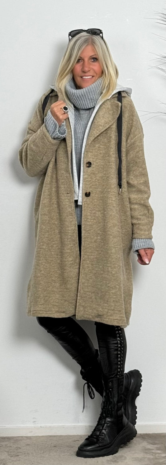 Soft wool coat "Elisa" - beige