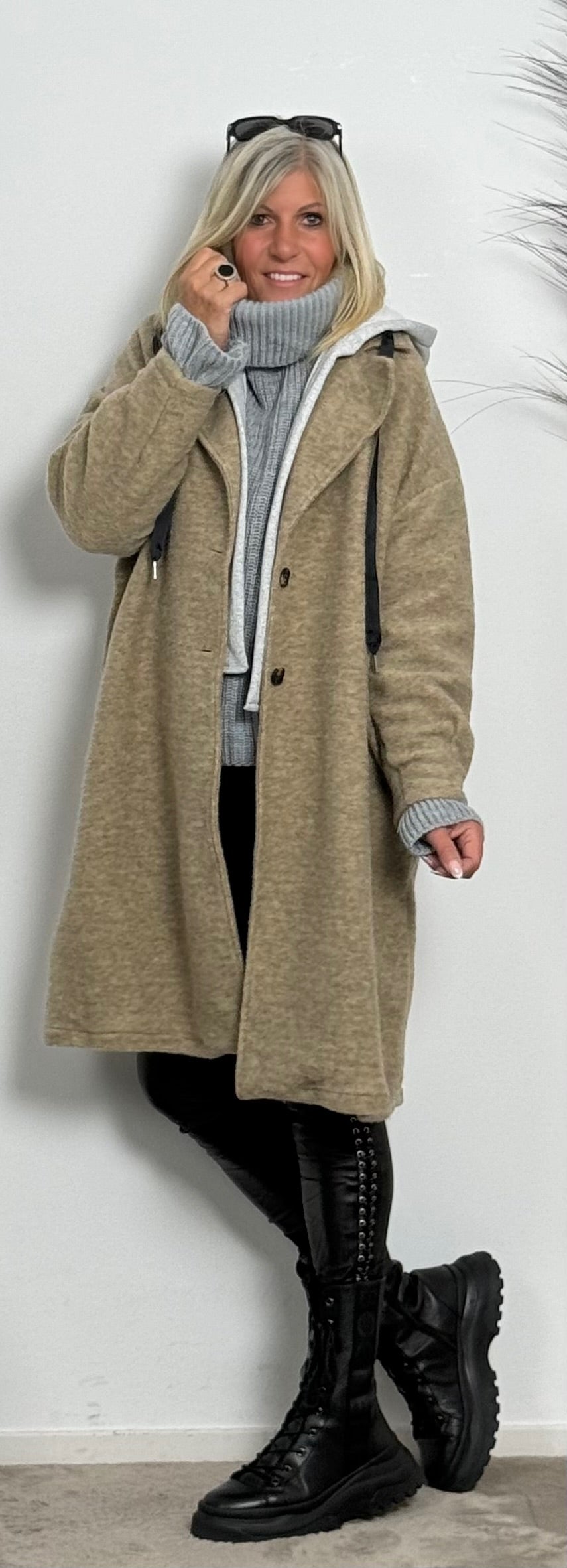 Soft wool coat "Elisa" - beige