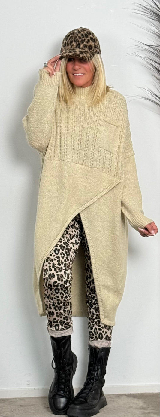 Long Strick Pullover "Susa" - beige