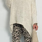 Chunky knit sweater with V-neck "Despina" - beige