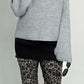 Boxy chunky knit sweater with turtleneck "Ivory" - grey