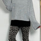 Boxy chunky knit sweater with turtleneck "Ivory" - grey