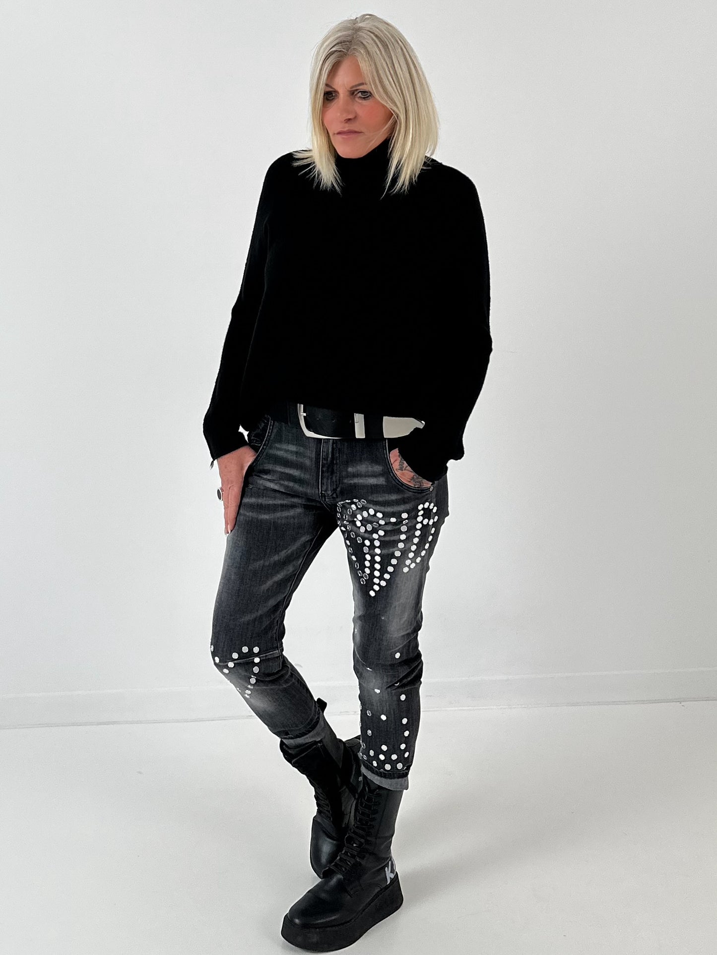 Jeans model "Mirror Sequins" - black