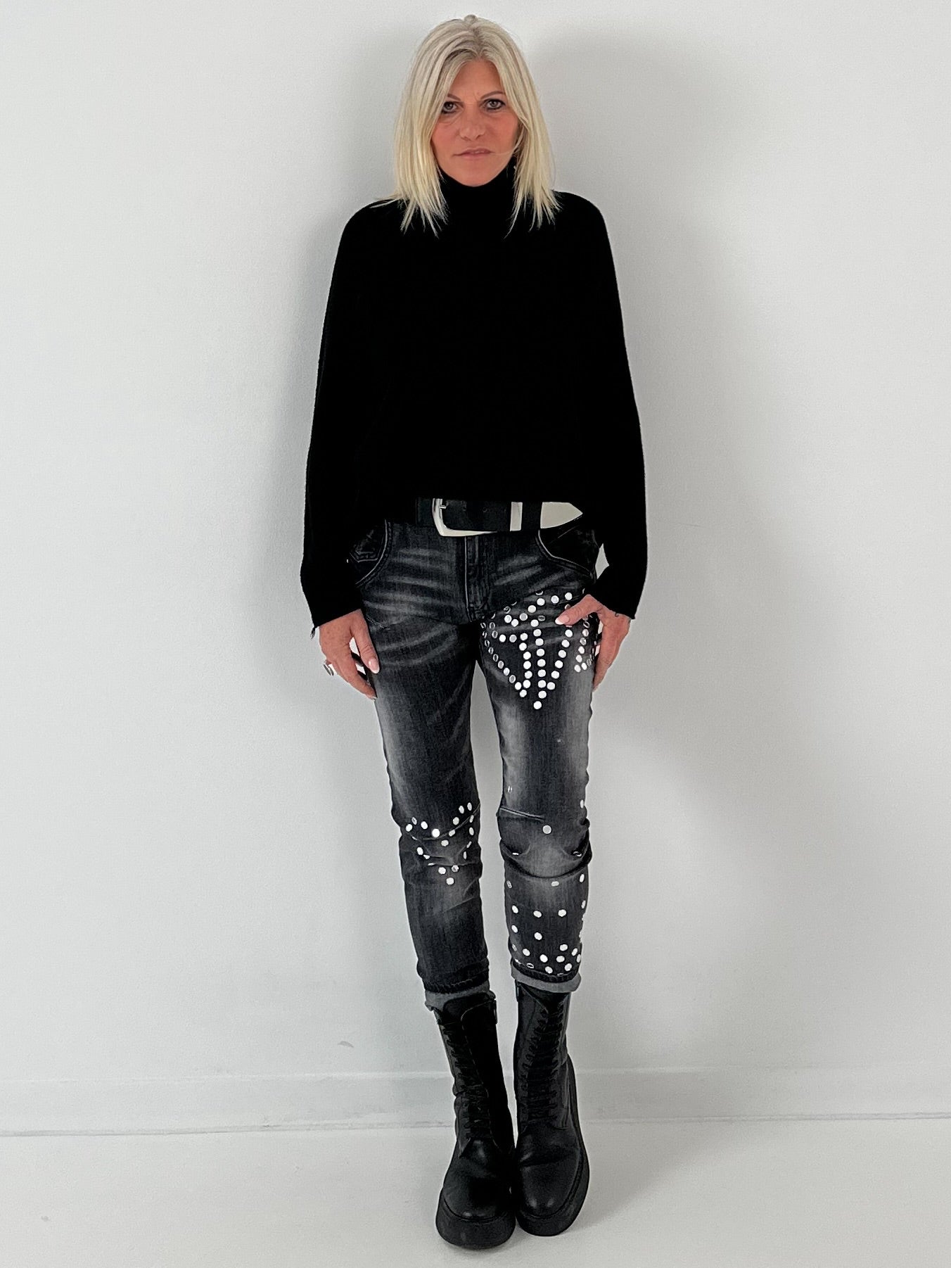 Jeans model "Mirror Sequins" - black