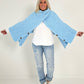 Poncho/Überwurf Modell "Mona" - babyblau