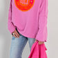 Sweatshirt mit Rückenausschnitt Modell "Rock Vintage" - candy