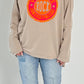 Sweatshirt mit Rückenausschnitt Modell "Rock Vintage" - beige