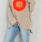 Sweatshirt mit Rückenausschnitt Modell "Rock Vintage" - beige