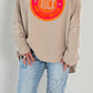 Sweatshirt mit Rückenausschnitt Modell "Rock Vintage" - beige