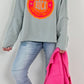 Sweatshirt mit Rückenausschnitt Modell "Rock Vintage" - grau