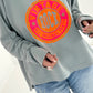 Sweatshirt mit Rückenausschnitt Modell "Rock Vintage" - grau