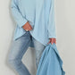 Hooded blouse model "Join" - light blue