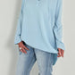 Hooded blouse model "Join" - light blue