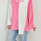 Sweatshirt Modell "Amazing" - rosa-weiss