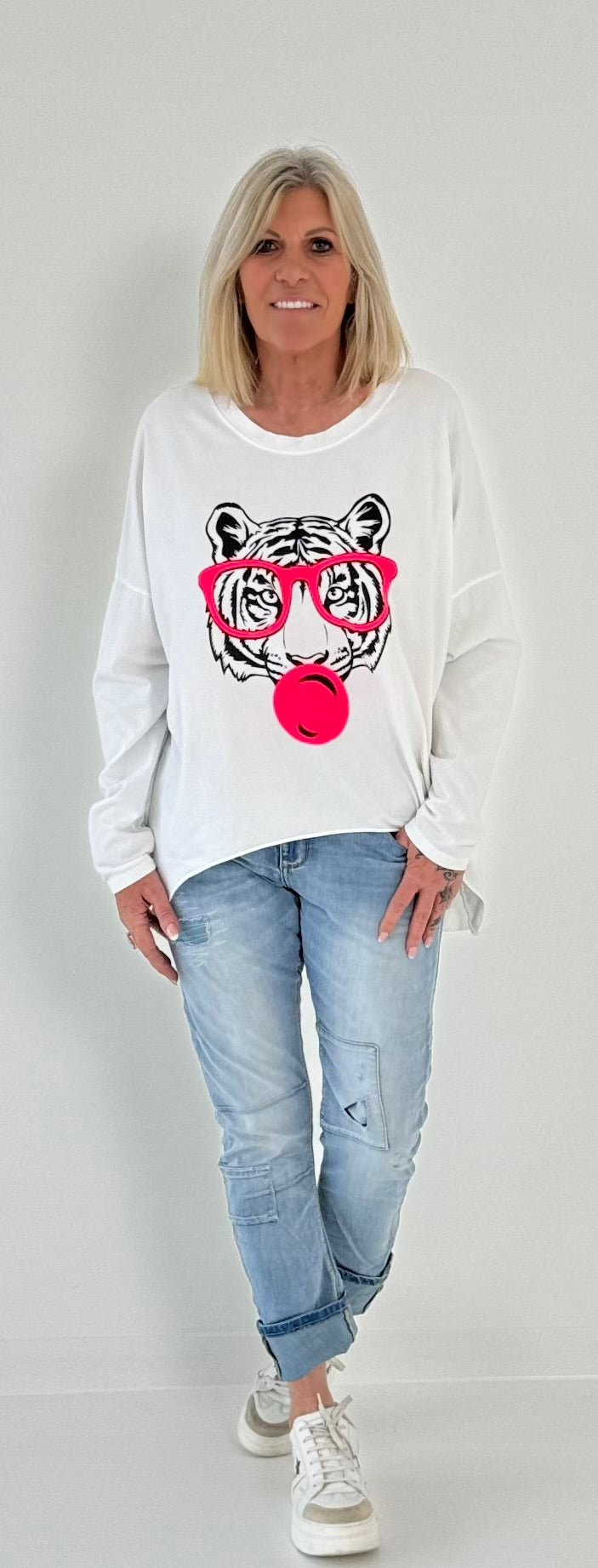 Shirt Modell "Cool Tiger" - weiss