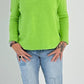 Sweater with round neck and left seam on the arm model "Lona" - apple green