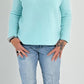 Sweater with round neck and left seam on the arm model "Lona" - baby turquoise