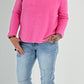 Sweater with round neck and left seam on the arm model "Lona" - candy