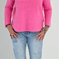 Sweater with round neck and left seam on the arm model "Lona" - candy