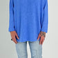 Feinstrick Pulli mit Rundhals Modell "Jess" - blau