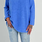 Feinstrick Pulli mit Rundhals Modell "Jess" - blau