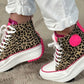 High sneakers "Mara" - leo pink