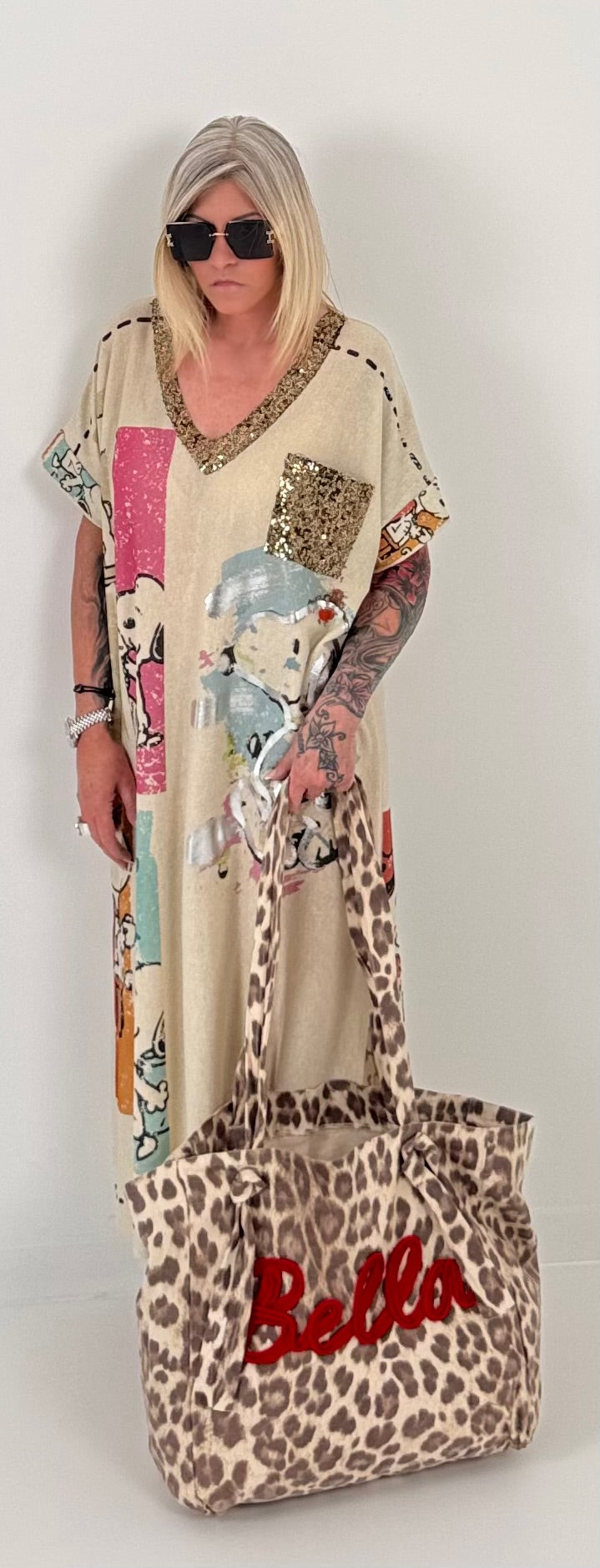 Jurkmodel "Best Friends" - beige-veelkleurig