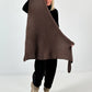 Second choice triangular scarf, model "Fluffory" - chocolate