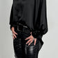 Tunic with sequin collar and cuffs model name "Amira" - black