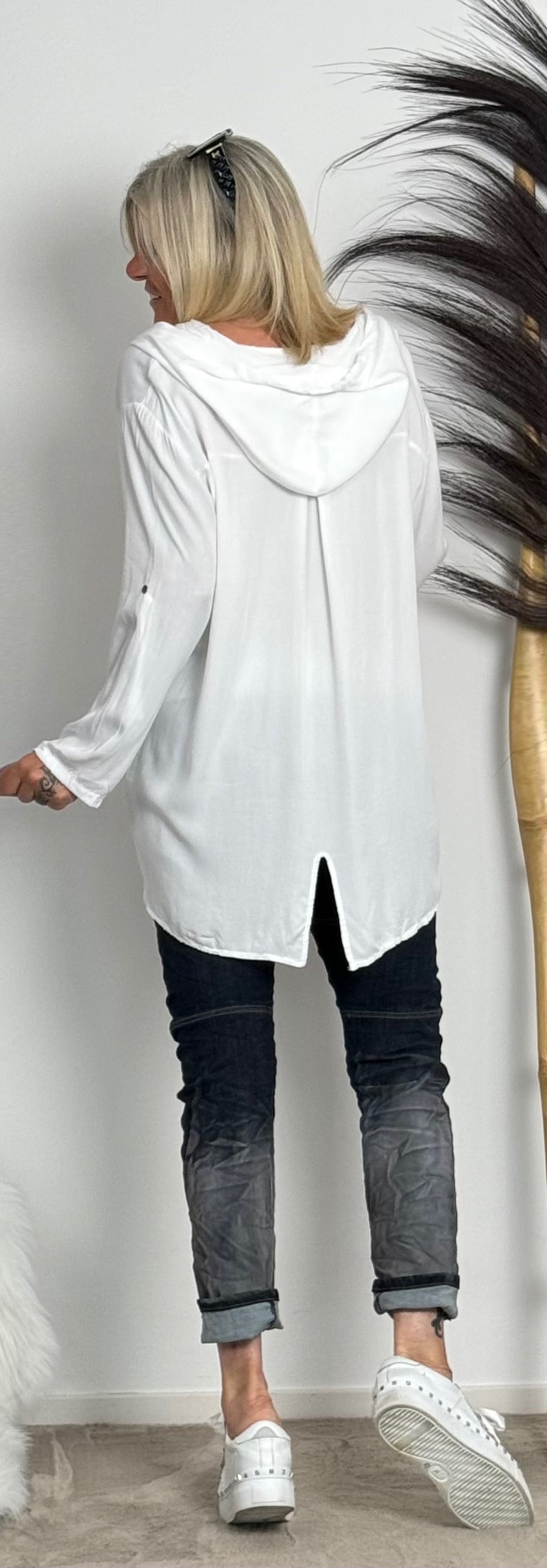 Hooded blouse "Nele" - white