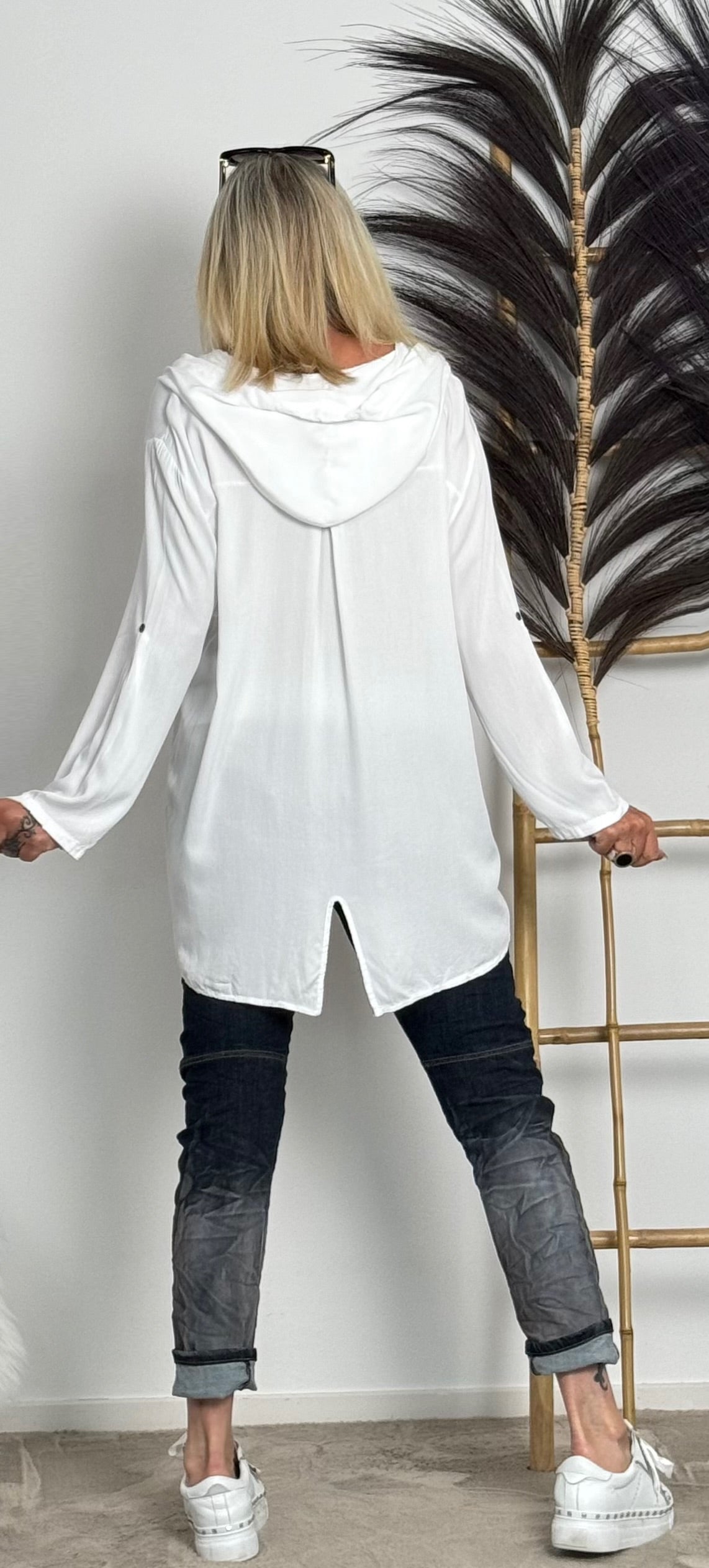 Hooded blouse "Nele" - white