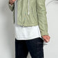 Biker style leather jacket "Gill" - sage