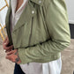 Biker style leather jacket "Gill" - sage