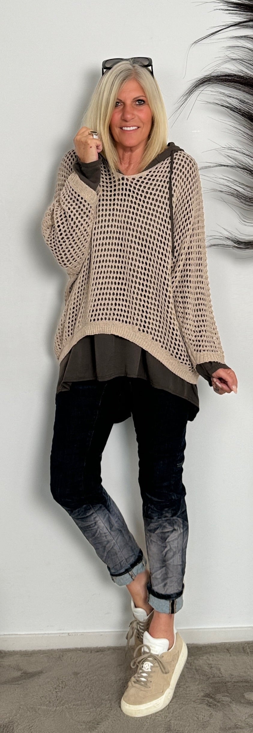 Häkelpullover "Hope" - beige