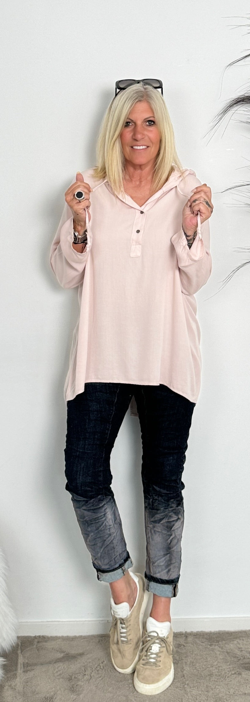 Hooded blouse "Nele" - pink