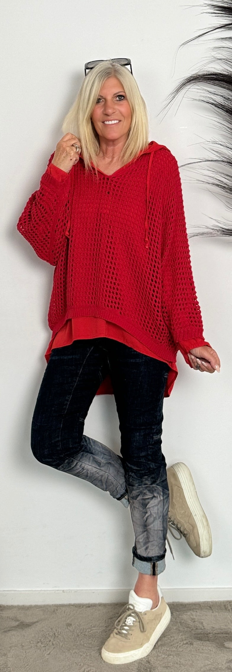 Crochet sweater "Hope" - red