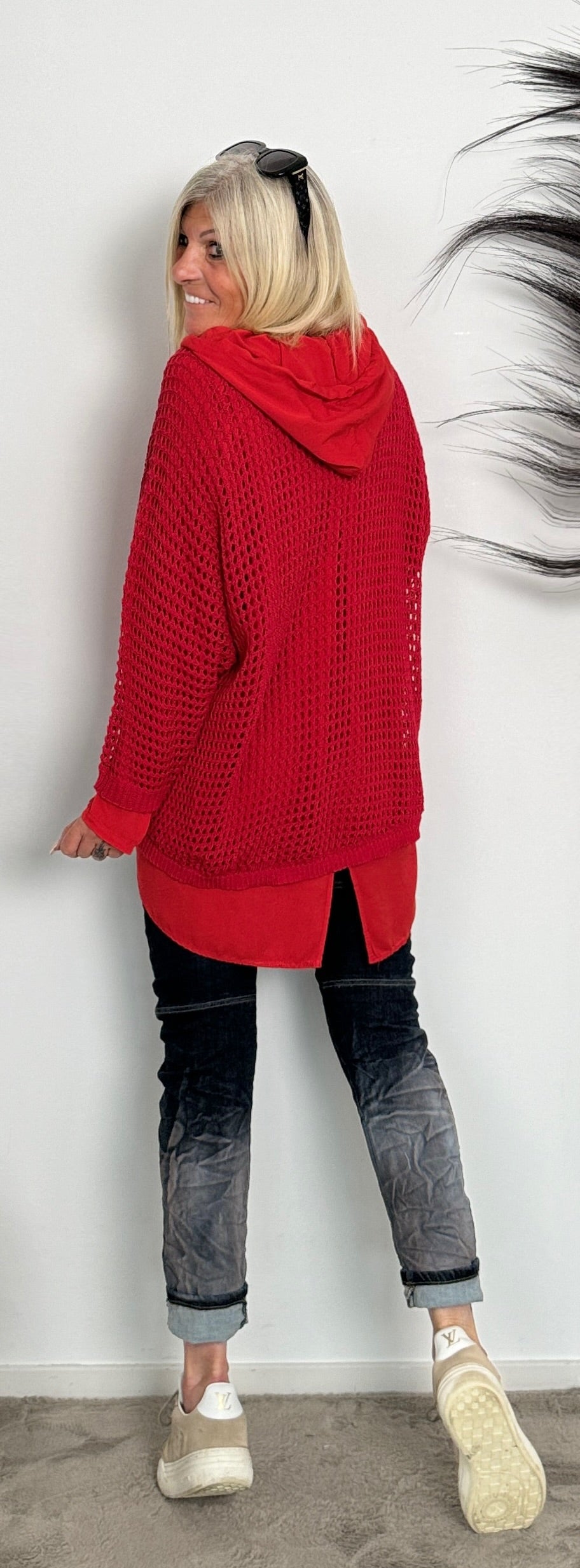 Crochet sweater "Hope" - red