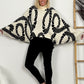 Poncho Pullover "Charlotte" - wollweiss-schwarz