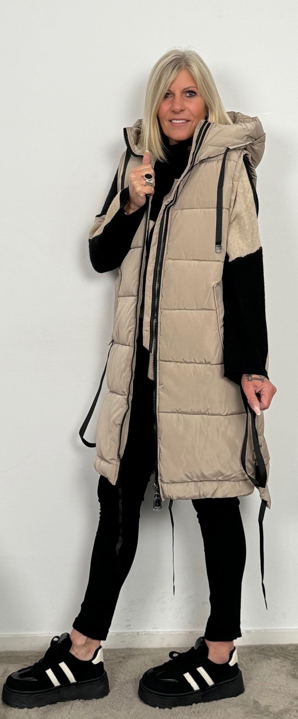 Gewatteerd vest "My Way" - beige