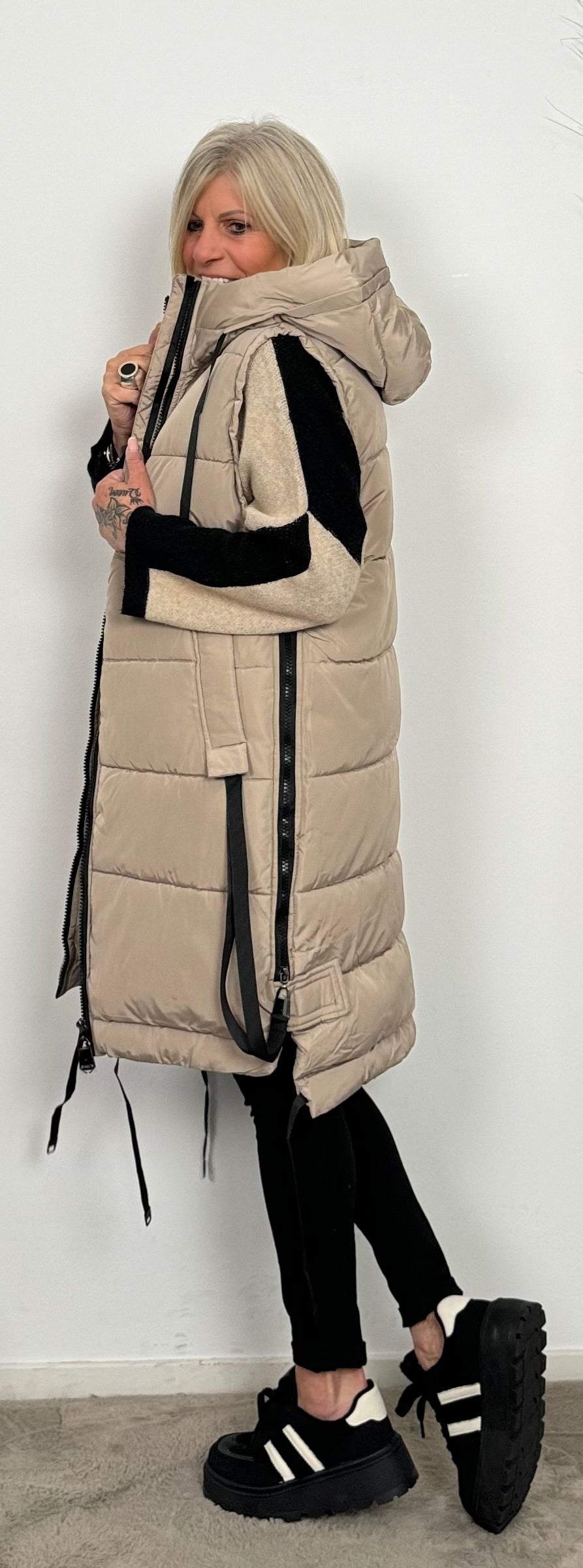 Gewatteerd vest "My Way" - beige