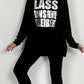 Shirt "Lass uns FREMDE bleiben" - schwarz-silber