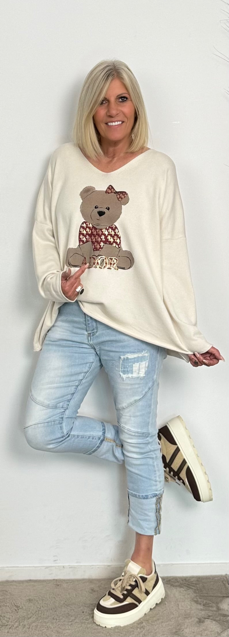 Oversized sweater "Leni" - beige