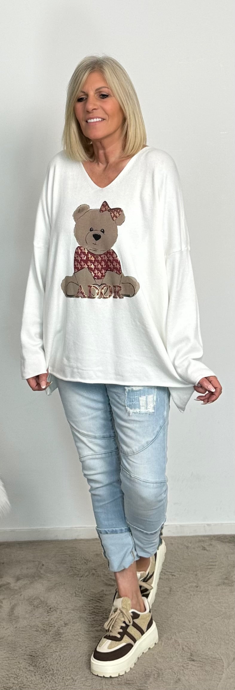 Oversized Pullover "Leni" - weiss