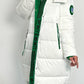 Quilted coat "Snow" - white-green