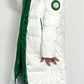 Quilted coat "Snow" - white-green