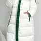 Quilted coat "Snow" - white-green