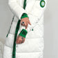 Quilted coat "Snow" - white-green